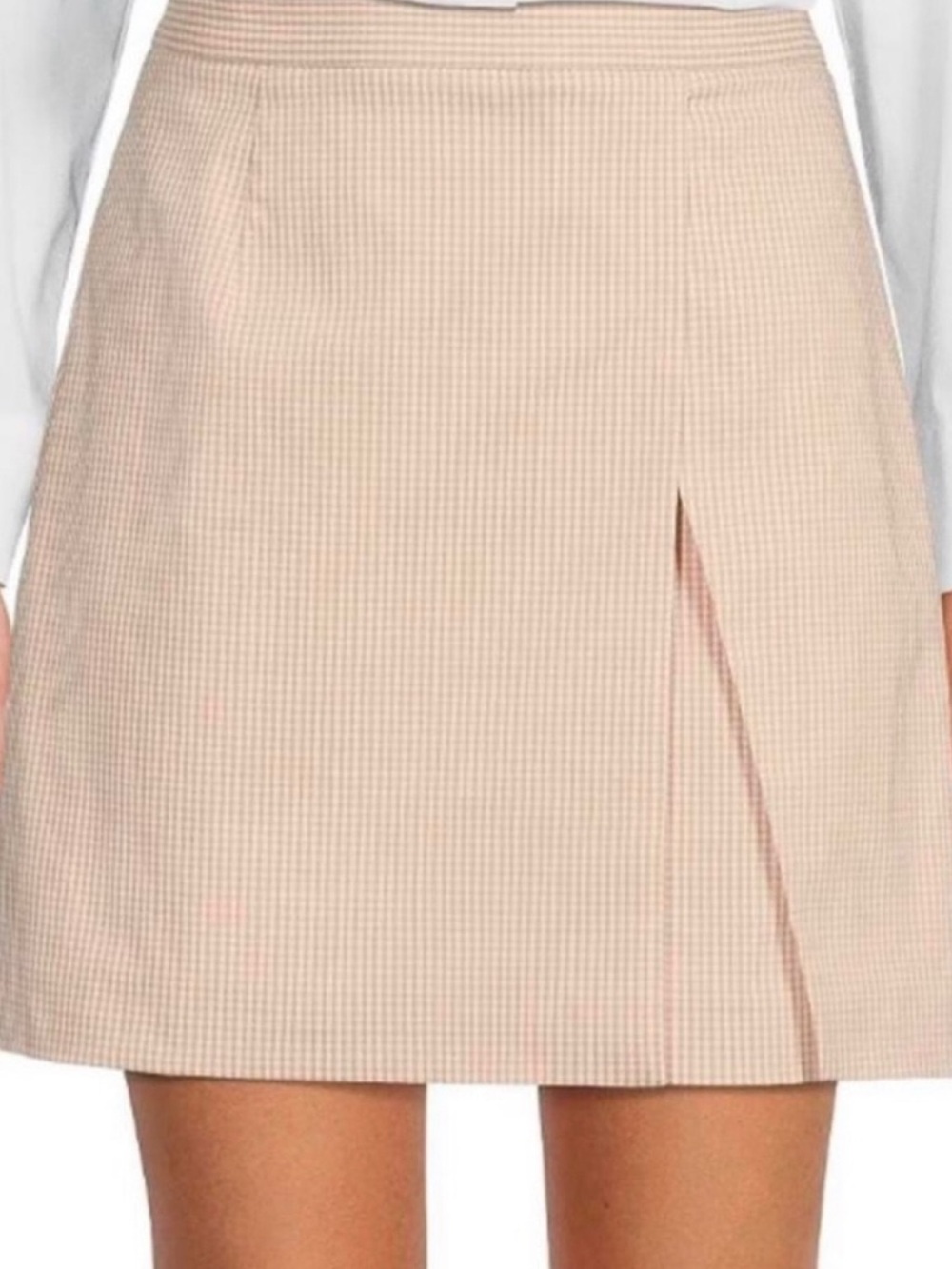 Alex Marie Pink-Beige Mini Skirt with Side Pleat